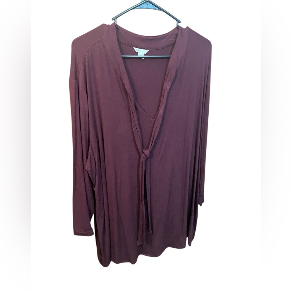Cato Women's Plum Tie Front Top - Size 26/28